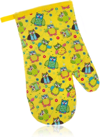 Gant de cuisine en coton Chouettes 27 × 17 cm