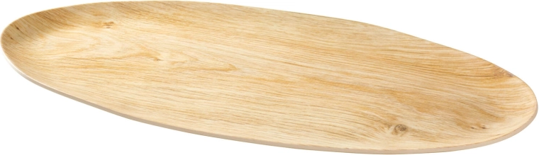 Plateau de service ovale en mélamine avec décor bois