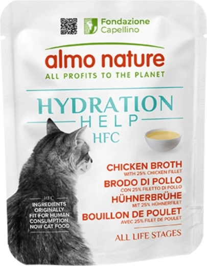 Almo Nature HFC Hydratation Help pour chats – bouillon de poulet 50 g
