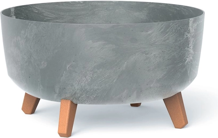 Pot Prosperplast Gracia Low à effet béton 38 cm, gris