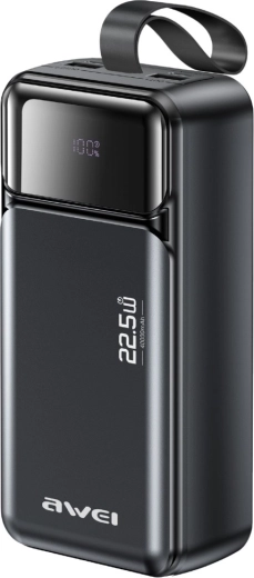 Powerbank Awei PA-105 40 000 mAh 22,5 W avec PD et écran LED - 1 pièce