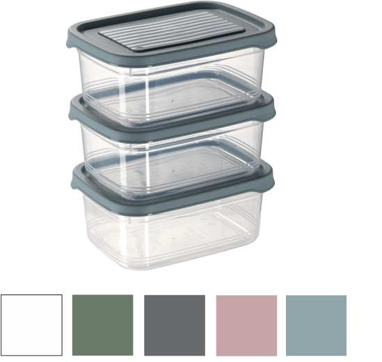 Festiva – lot de 3 boîtes alimentaires rectangulaires 850 ml