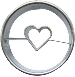 Emporte-pièce pour biscuits rond avec petit cœur