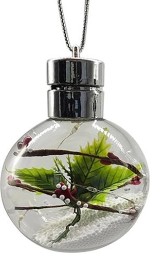 Boule LED de Noël suspendue 8 cm – motifs assortis