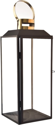 Lanterne décorative en métal noir et or 34 cm