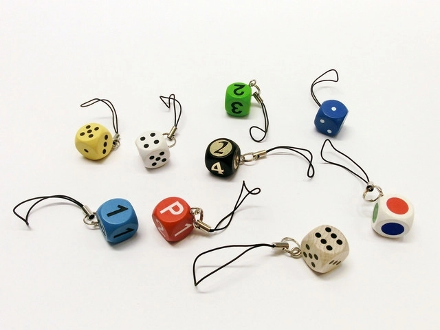 Detoa porte-clés dé en bois – pendentif coloré pour clés