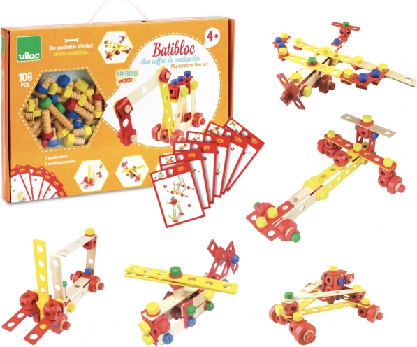 Vilac jeu de construction en bois Batibloc 106 pièces
