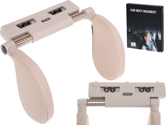 Coussin d’appui-tête et de nuque pour siège auto, réglable – Beige