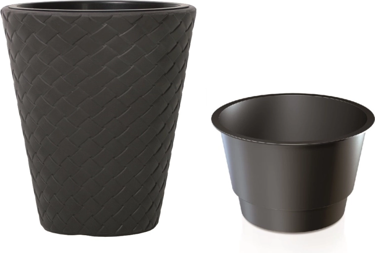 Pot de fleurs Matuba avec insert 30 cm anthracite