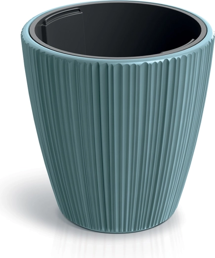 Pot de fleurs ORO avec insert bleu scandinave 19,9 cm