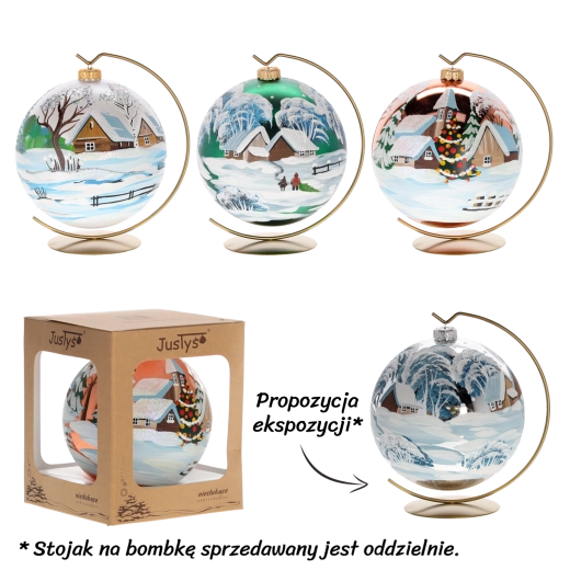 Ornement de Noël boule 15 cm décor - 1 pièce