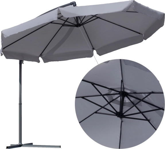 Parasol de jardin Solaro Grey avec housse