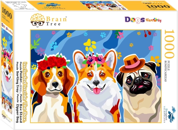 Puzzle Brain Tree famille de chiens 1000 pièces