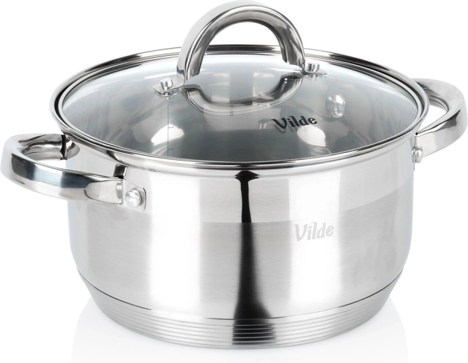 Casserole en acier inoxydable avec couvercle en verre 20 cm, 3,4 l