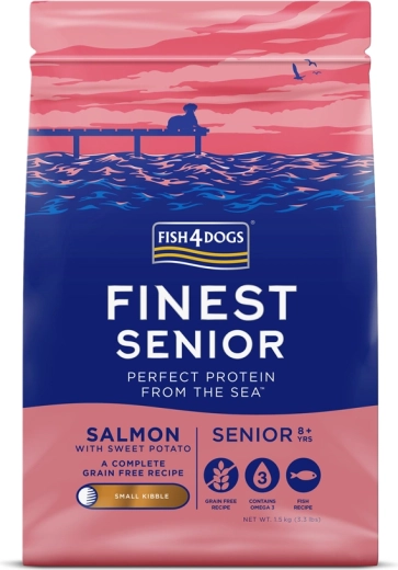 Fish4Dogs Finest croquettes Pro pour chiens seniors de petite race saumon et patates douces 1,5 kg