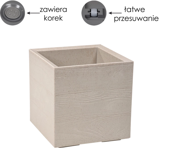 Pot Karo 30 × 30 cm Coffee Latte sur roulettes