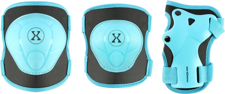 Ensemble de protections pour roller et skateboard NILS Extreme H704 bleu – S