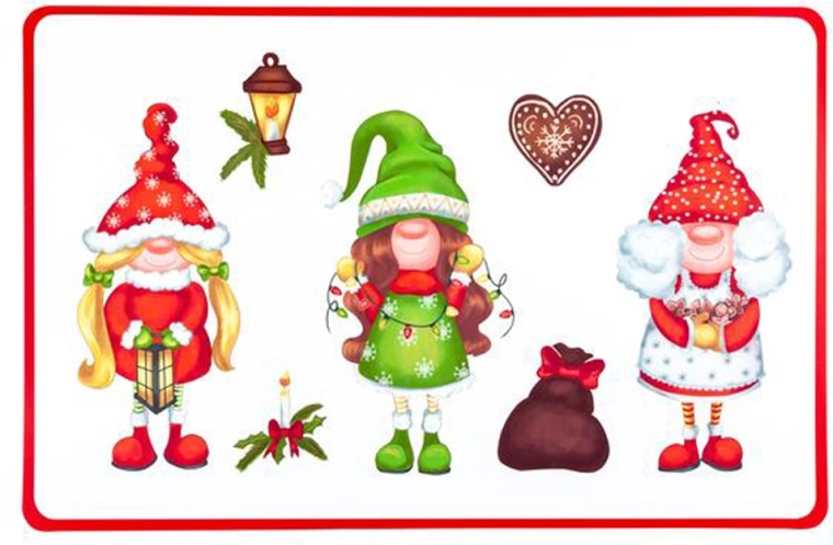 Set de table en plastique de Noël Lutins 28,5 × 44 cm
