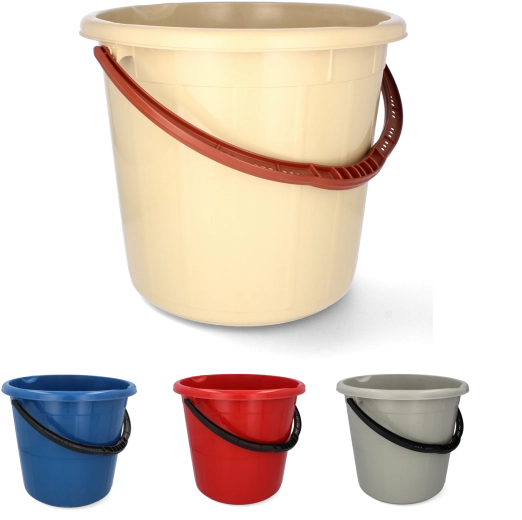 Seau galvanisé 10 l avec poignée en bois