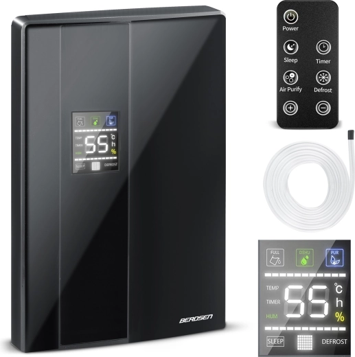 Berdsen BR-20D déshumidificateur d’air noir avec purification de l’air