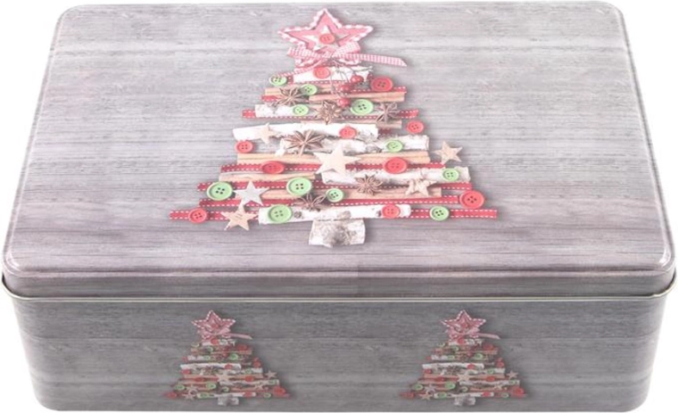 Boîte à biscuits avec motif de Noël 20 × 13 × 6,8 cm