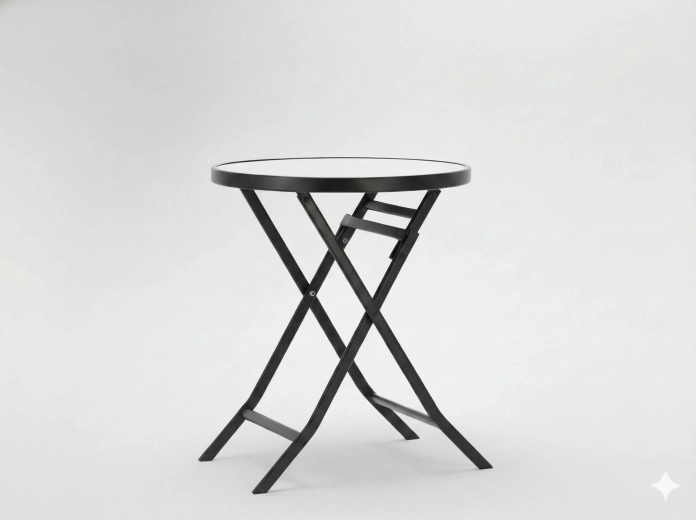 Table de jardin ronde pliante 60 cm noire