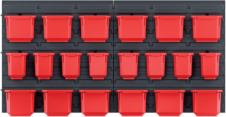 Panneau mural avec 20 bacs pour outils ORDERLINE 800 × 165 × 400 mm