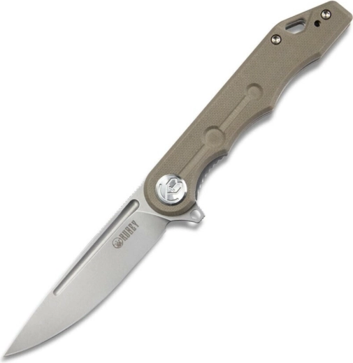 Couteau pliant Kubey Mizo 8 cm, bead blasted, G10 marron