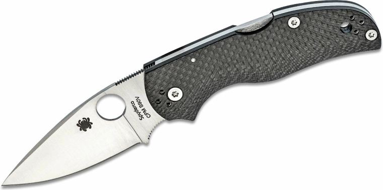 Couteau pliant Spyderco Native 5 en fibre de carbone, satin 7,5 cm