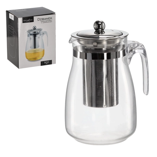 Carafe en verre résistant à la chaleur avec filtre en acier inoxydable 900 ml