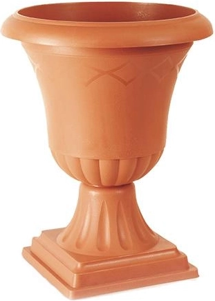 Pot Atena avec soucoupe, couleur brique