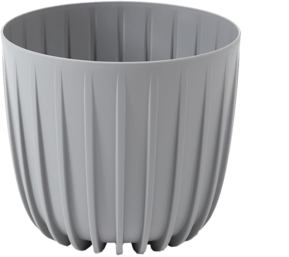Cache-pot bas Mira 24 cm gris