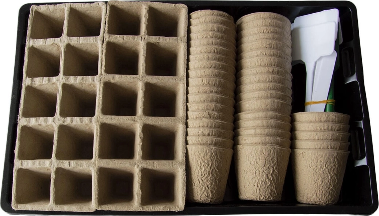 Ensemble de plaques de semis et pots pour le pré-cultivation, 65 pièces