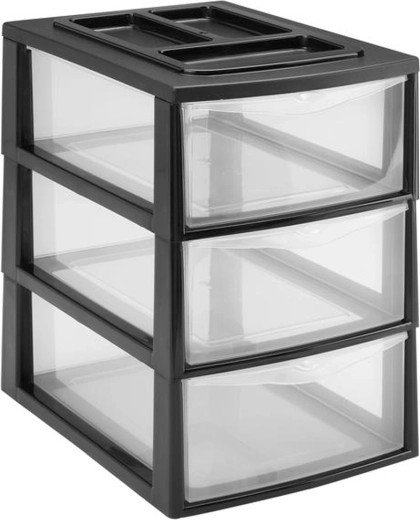 Étagère en plastique avec 3 tiroirs HEIDRUN 38 × 27 × 38 cm
