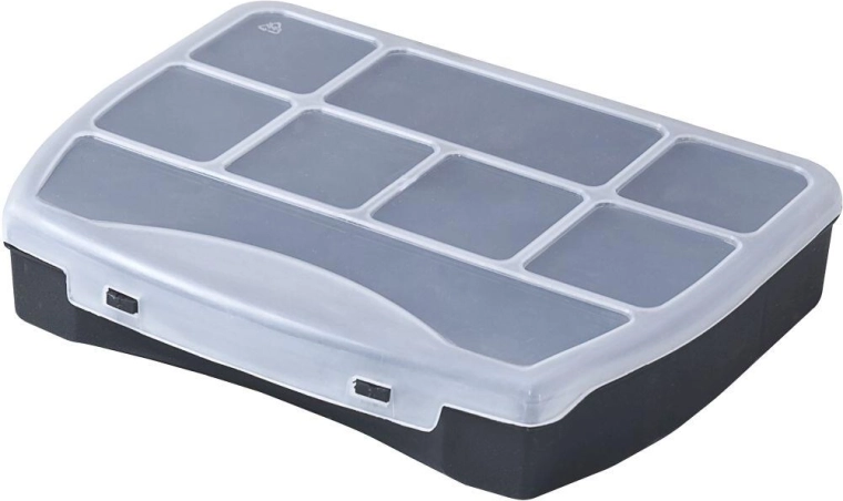 Organiseur DOMINO 190 × 155 × 37 mm, noir/transparent