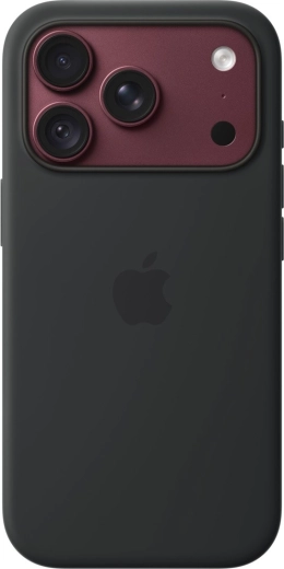 Coque en silicone avec MagSafe pour iPhone 18 Pro – Noir