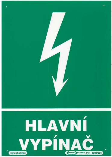 Panneau de sécurité – interrupteur principal A4 plastique