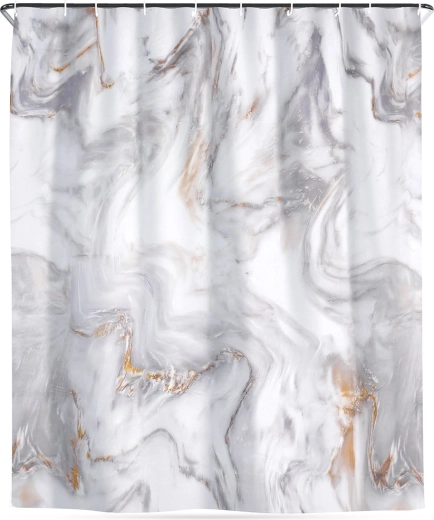 Rideau de douche imperméable marbre 180 × 180 cm avec crochets