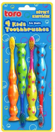 Brosses à dents pour enfants avec ventouse, 4 pcs