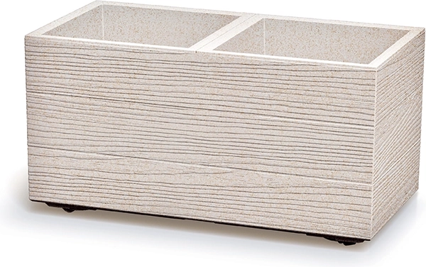Jardinière rectangulaire Madera Case Eco Wood 58 cm – blanche