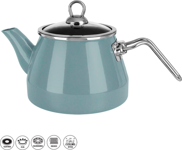 Théière émaillée green lem 2 l