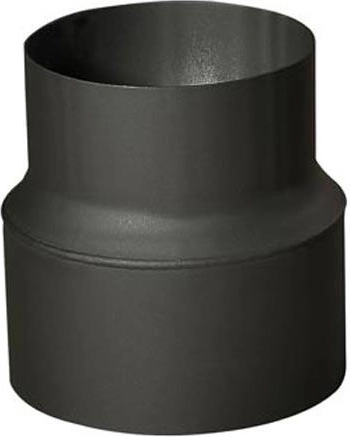 Réduction de tuyau de fumée 150/130 mm, longueur 160 mm, épaisseur 1,5 mm, noire