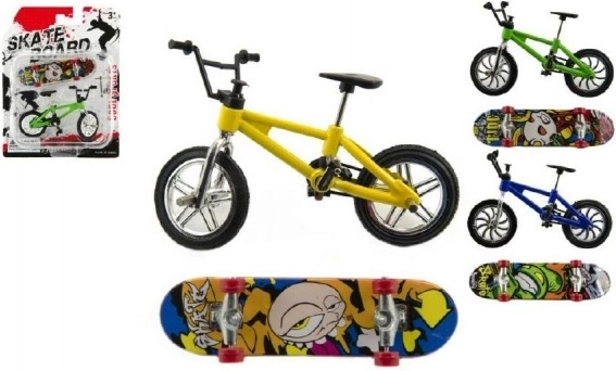 Vélo BMX de doigt et skateboard – mini set vissable 10 cm