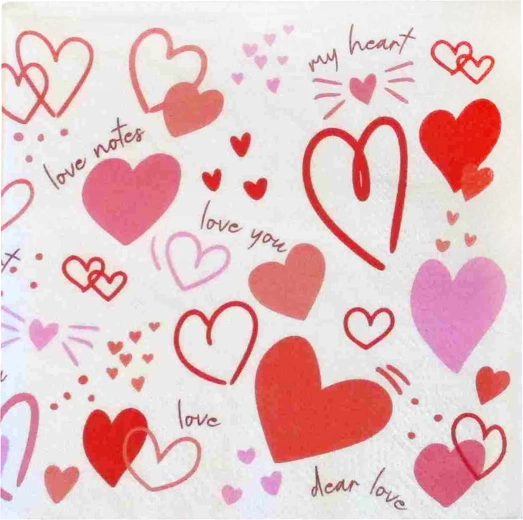 Serviettes cœur 3 plis 33 × 33 cm - 1 pièce