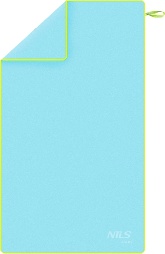 Serviette en microfibre à séchage rapide NILS aqua, bleu clair/vert, 180 × 100 cm