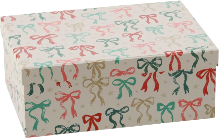 Boîte cadeau de Noël avec nœud 29 × 21 × 11 cm - 1 pièce