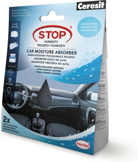 Ceresit Stop Humidité sachets absorbants pour voiture 2×50 g, parfum neutre