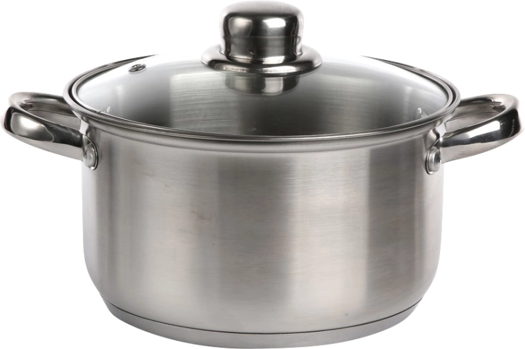 Marmite en acier inoxydable Altom Design Fabio 18 cm, 2,6 l avec couvercle en verre
