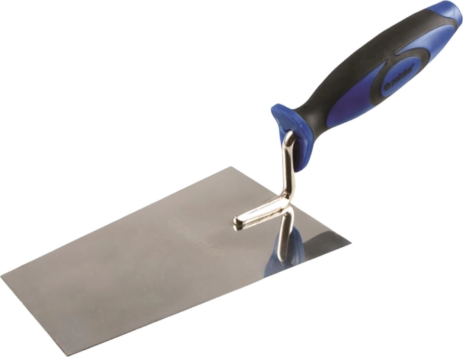 Truelle de maçon en acier inoxydable 180 mm avec poignée en caoutchouc