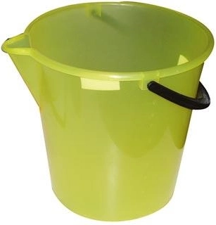 Seau 12 l avec jauge et bec verseur, plastique, assortiment de couleurs